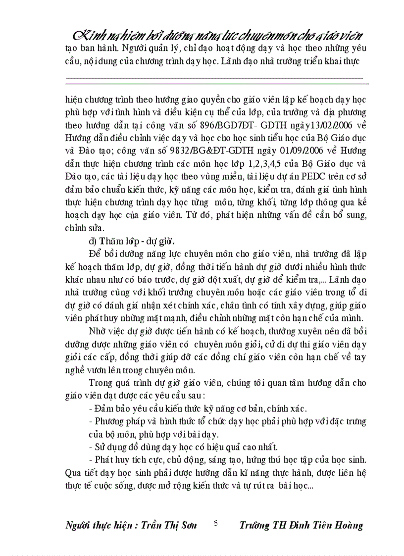image for page Kinh nghiệm bồi dưỡng năng lực chuyên môn cho đội ngũ giáo viên Sáng kiến kinh nghiệm dạy học