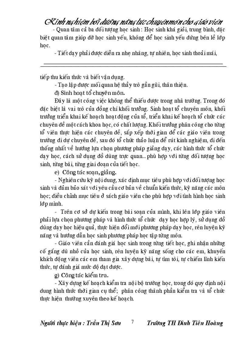 image for page Kinh nghiệm bồi dưỡng năng lực chuyên môn cho đội ngũ giáo viên Sáng kiến kinh nghiệm dạy học