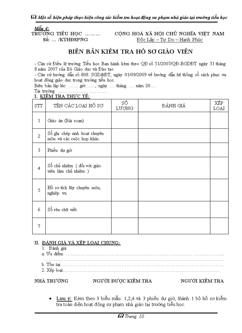 image for page Một số biện pháp thực hiện công tác kiểm tra hoạt động sư phạm nhà giáo tại trường Tiểu học Sáng kiến kinh nghiệm dạy học