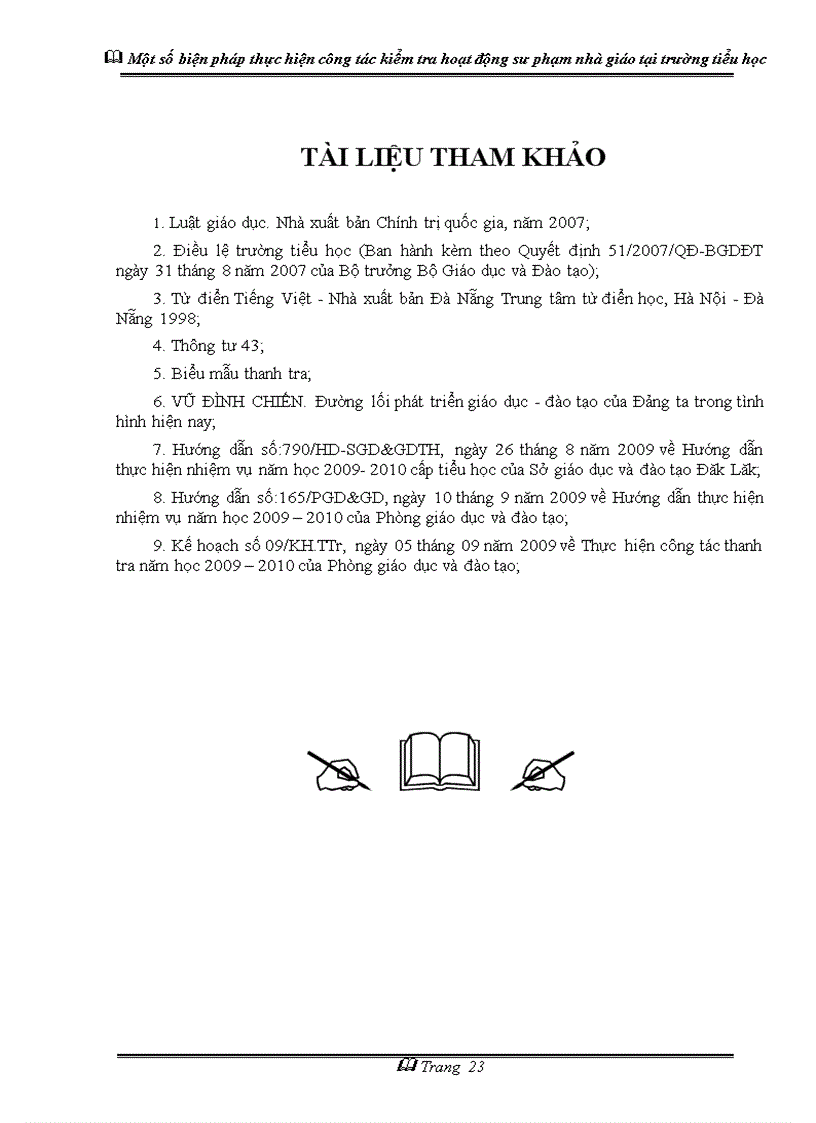 image for page Một số biện pháp thực hiện công tác kiểm tra hoạt động sư phạm nhà giáo tại trường Tiểu học Sáng kiến kinh nghiệm dạy học