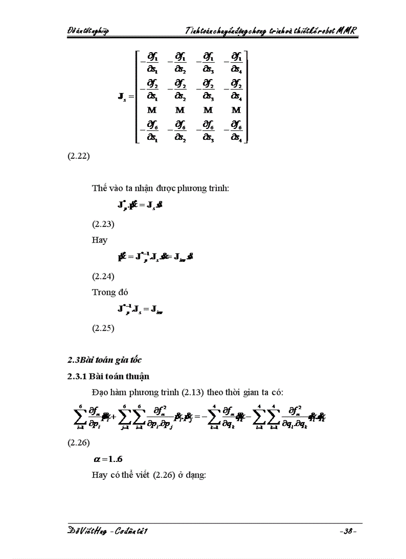 image for page Tính toán chuyển động chương trình và thiết kế robot MMR