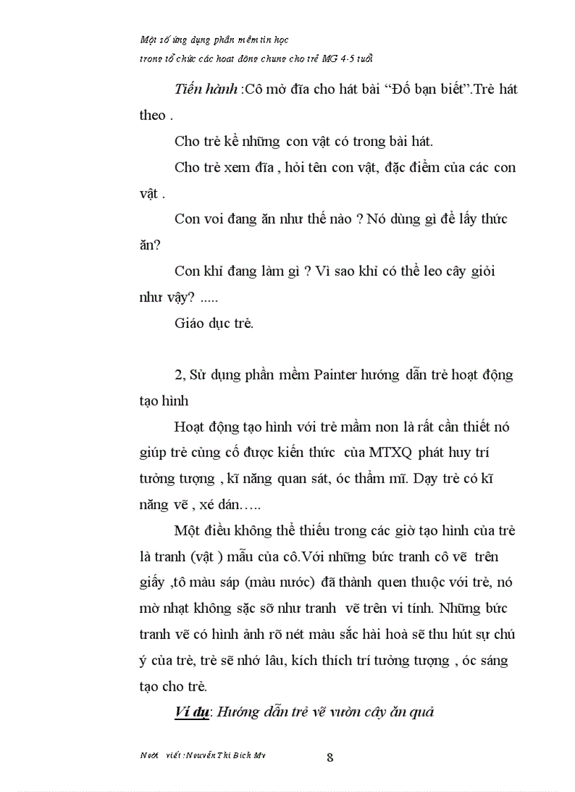 image for page Sử dụng một số ứng dụng phần mềm tin học vào trong việc dạy trẻ học