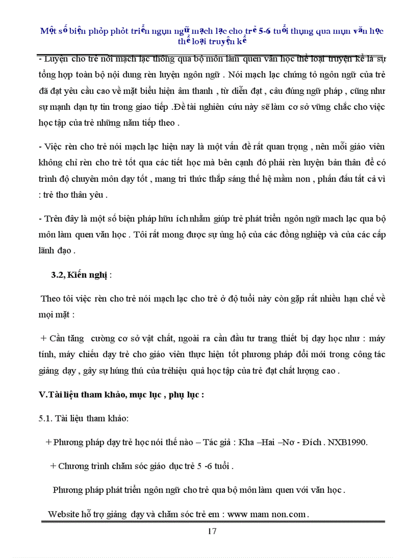 image for page Một số biện pháp phát triển ngôn ngữ mạch lạc cho trẻ 5 6 tuổi thông qua môn văn học thể loại truyện kể