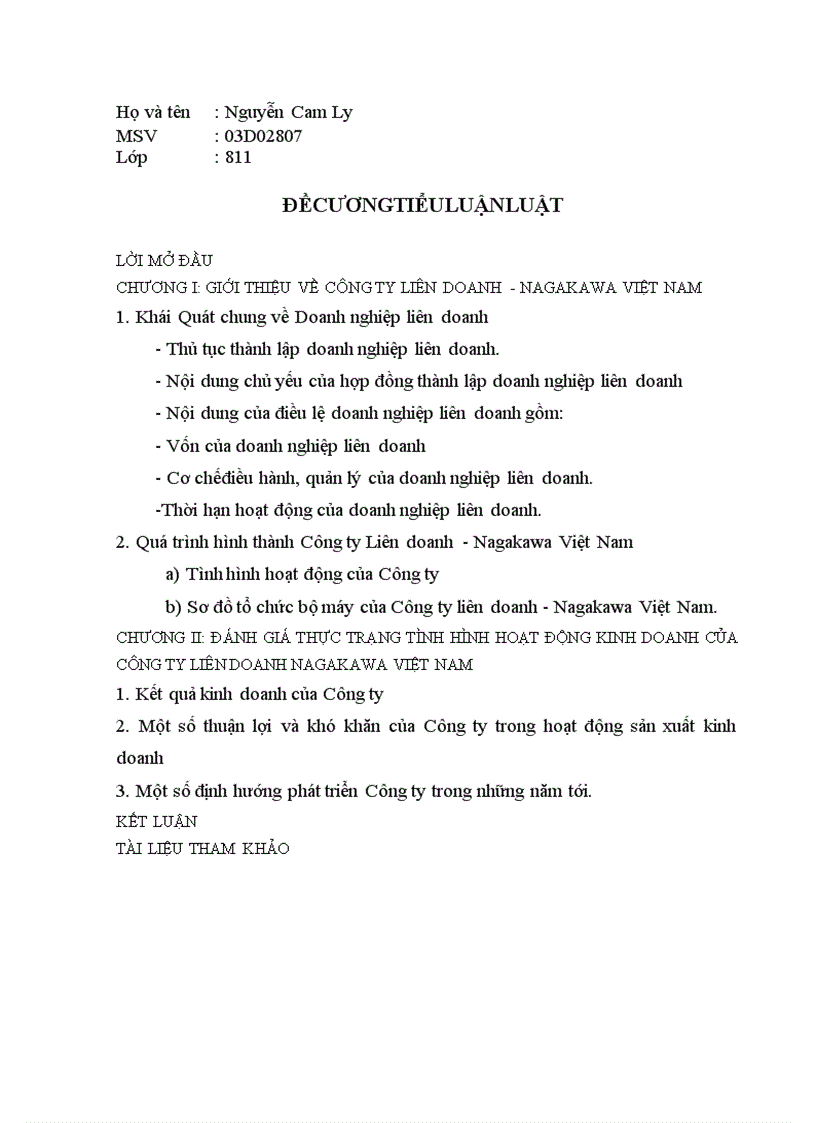 image for page Trình bày việc khởi sự chuẩn bị đăng ký thành lập tổ chức bộ máy và hoạt động của một doanh nghiệp liên doanh Công ty liên doanh Nagakawa VN