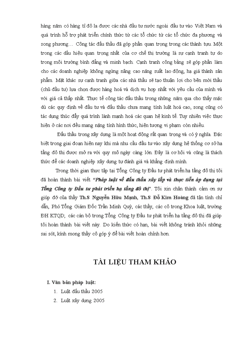 image for page Pháp luật về đấu thầu xây lắp và thực tiễn áp dụng tại Tổng Công ty Đầu tư phát triển hạ tầng đô thị