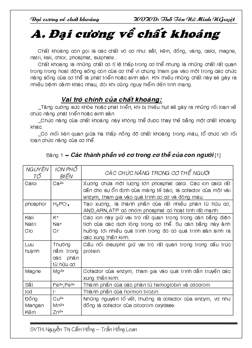 image for page Nguồn cung cấp các loại khoáng và các yếu tố ảnh hưởng đến quá trình hấp thu khoáng