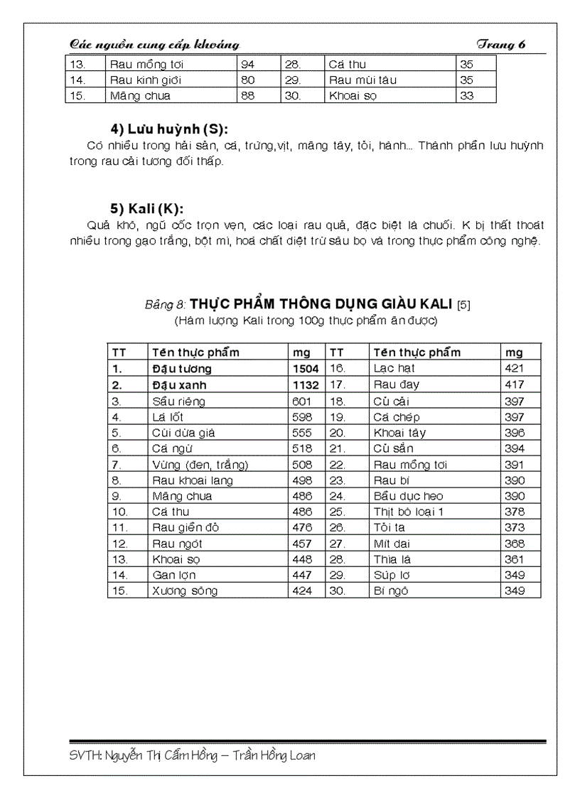 image for page Nguồn cung cấp các loại khoáng và các yếu tố ảnh hưởng đến quá trình hấp thu khoáng