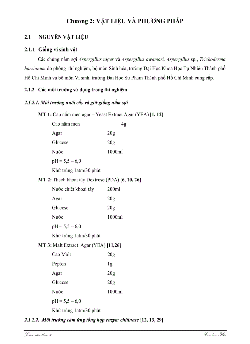 image for page Khảo sát khả năng sinh tổng hợp ENZYME CHITINASE của một số chủng nấm sợi thuộc giống ASPERGILLUS TRICHODERMA và ứng dụng