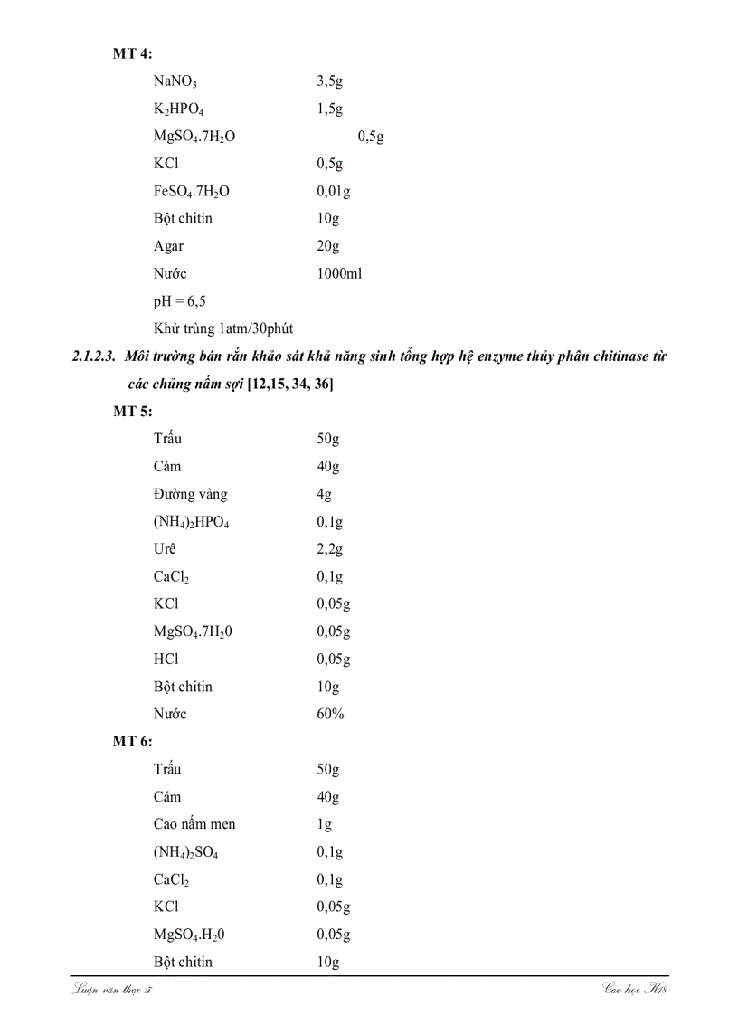 image for page Khảo sát khả năng sinh tổng hợp ENZYME CHITINASE của một số chủng nấm sợi thuộc giống ASPERGILLUS TRICHODERMA và ứng dụng
