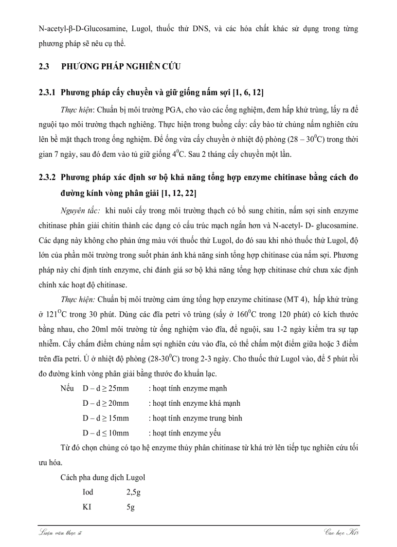 image for page Khảo sát khả năng sinh tổng hợp ENZYME CHITINASE của một số chủng nấm sợi thuộc giống ASPERGILLUS TRICHODERMA và ứng dụng