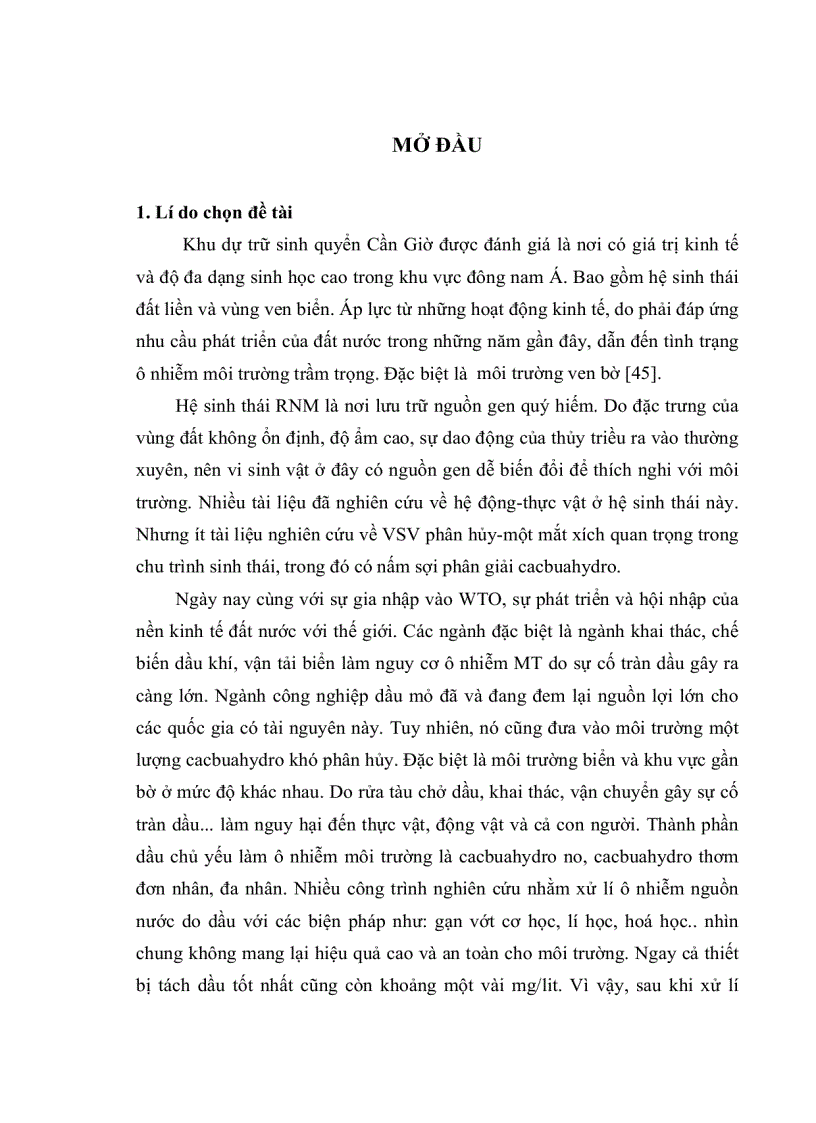 image for page Nghiên cứu khả năng phân giải CACBUAHYDRO của một số chủng nấm sợi phân lập từ rừng ngập mặn Cần Giờ
