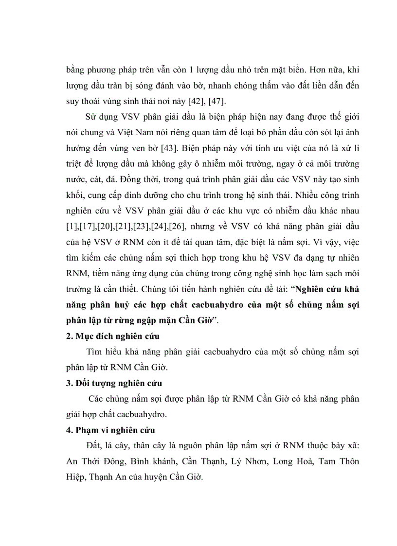 image for page Nghiên cứu khả năng phân giải CACBUAHYDRO của một số chủng nấm sợi phân lập từ rừng ngập mặn Cần Giờ