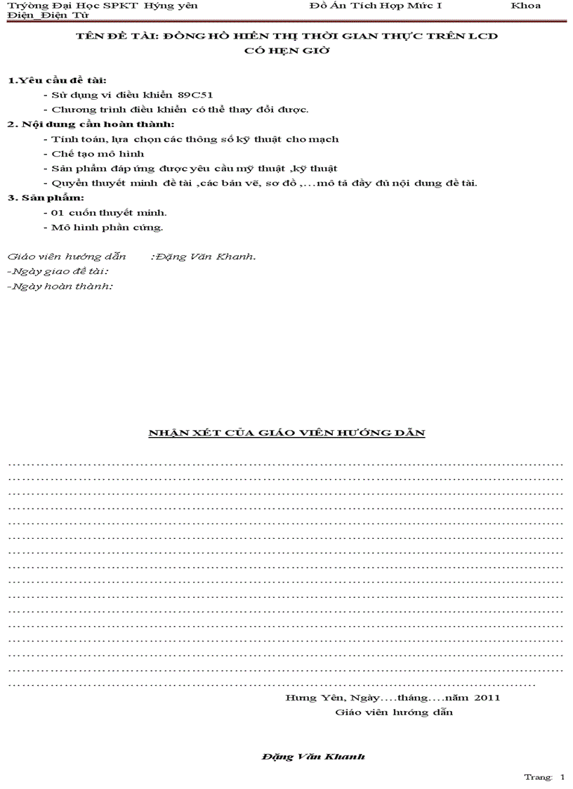 image for page Đồng hồ hiển thị thời gian thực trên lcd có hẹn giờ