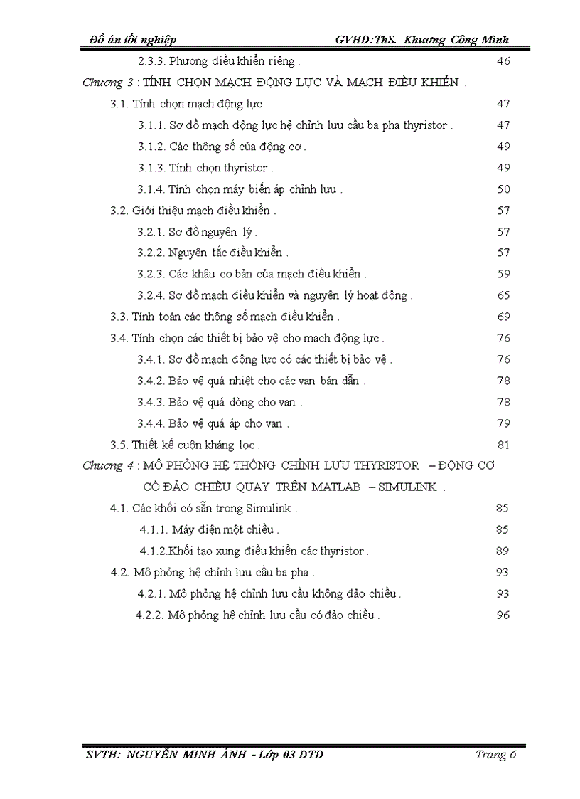 Thiết kế hệ thống truyền động hệ t đ có đảo chiều dùng chỉnh lưu cầu ba pha