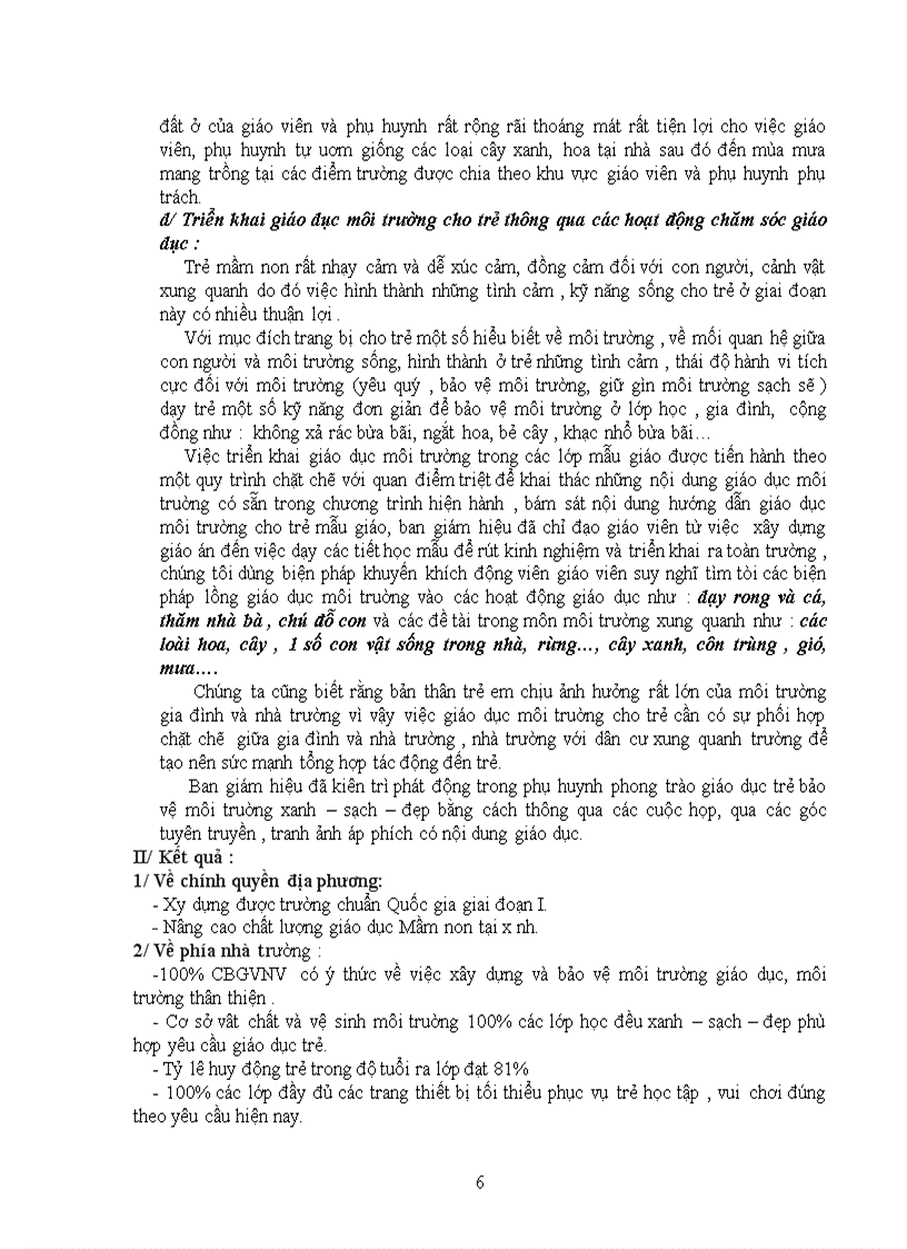 image for page Một số kinh nghiệm chỉ đạo xây dựng môi trường giáo dục và giáo dục môi trường trong trường Mẫu giáo Sáng kiến kinh nghiệm