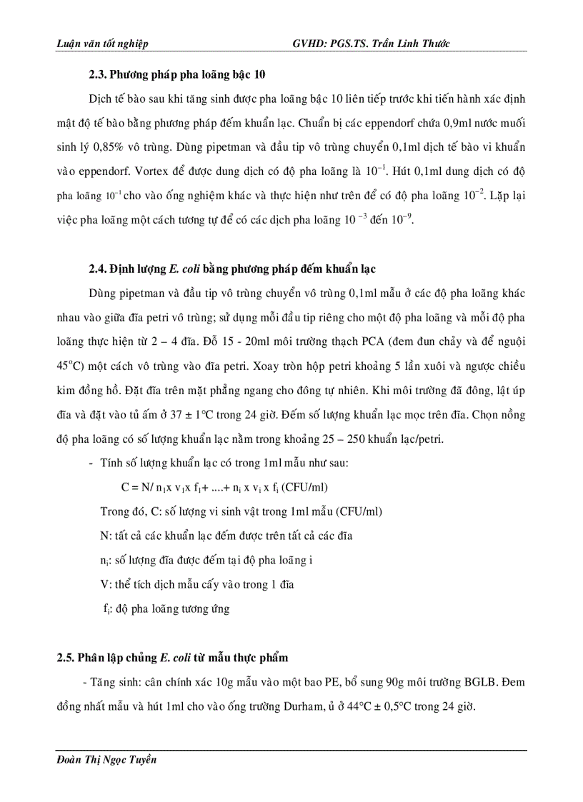 image for page Xây dựng quy trình phát hiện ESCHERICHIA COLI trong thực phẩm bằng phương pháp PCR POLYMERASE CHAIN REACTION và thử nghiệm ứng dụng