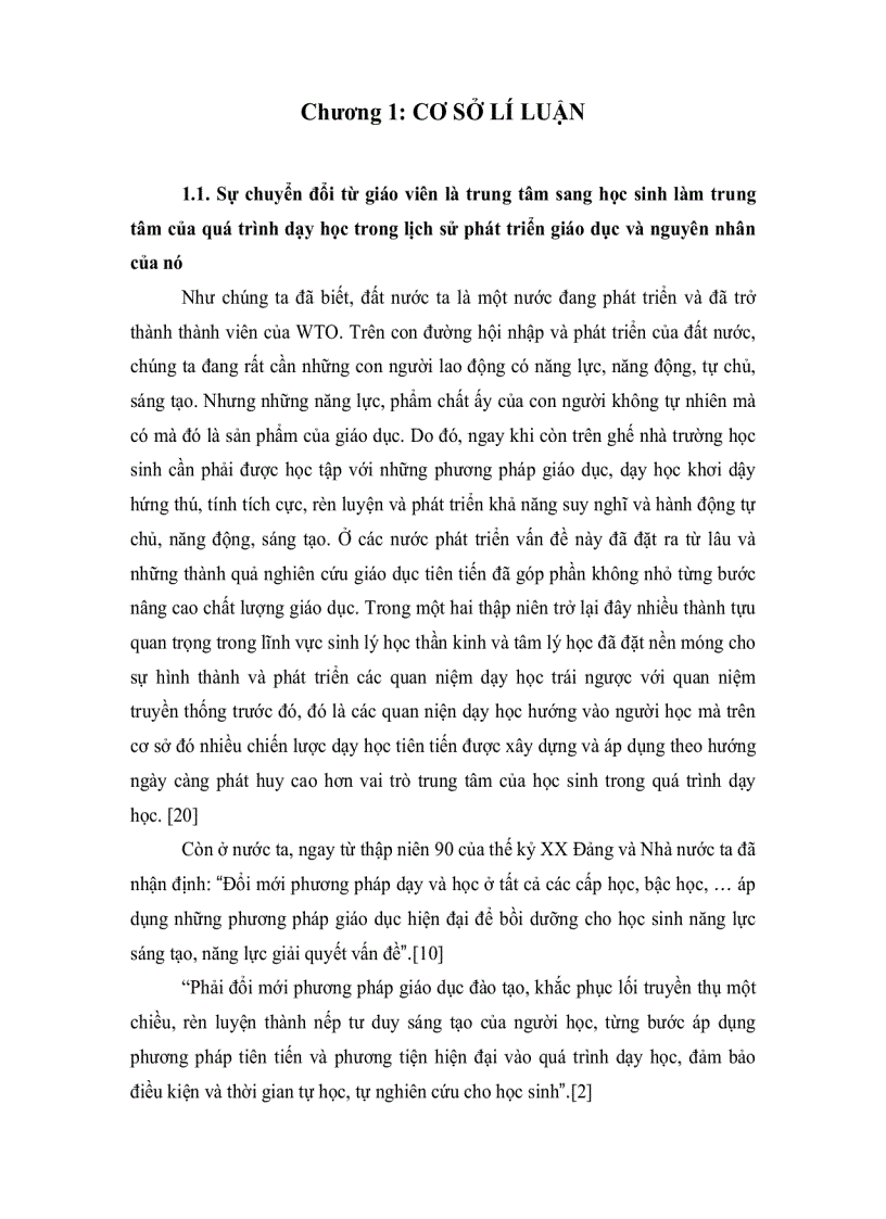 image for page Phát huy vai trò trung tâm của học sinh trong quá trình dạy học chương Động Học Chất Điểm lớp 10 Trung Học Phổ Thông ban cơ bản