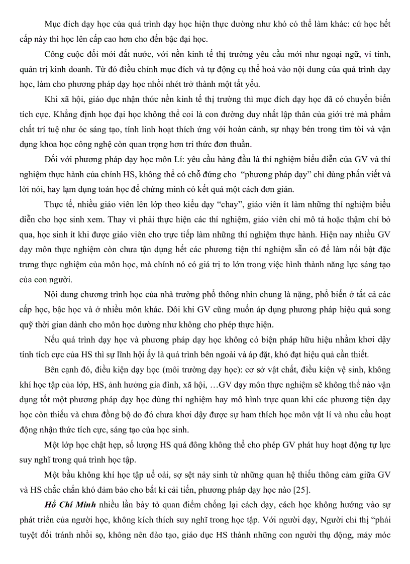 image for page Tổ chức hoạt động dạy học chương Dòng điện trong các môi trường vật lý 11 nâng cao THPT theo định hướng phát huy tính tích cực tự lực sáng tạo