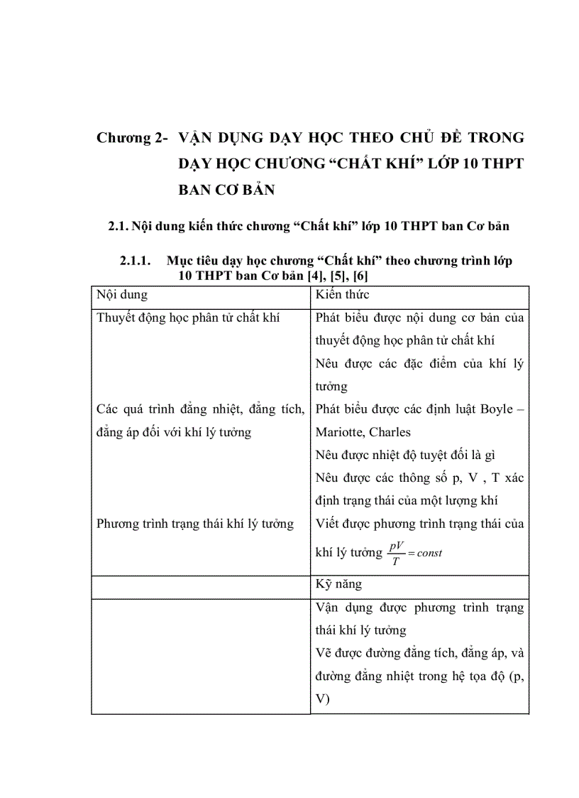 image for page Vận dụng dạy học theo chủ đề trong dạy học chương Chất Khí lớp 10 THPT ban cơ bản