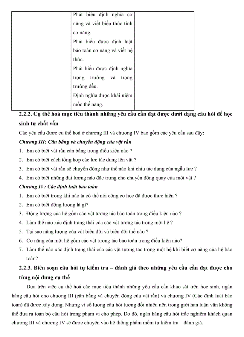 image for page Xây dựng hệ thống câu hỏi trắc nghiệm khách quan giúp học sinh tự kiểm tra đánh giá kết quả học tập trên máy tính chương III và IV Vật Lý 10 CB