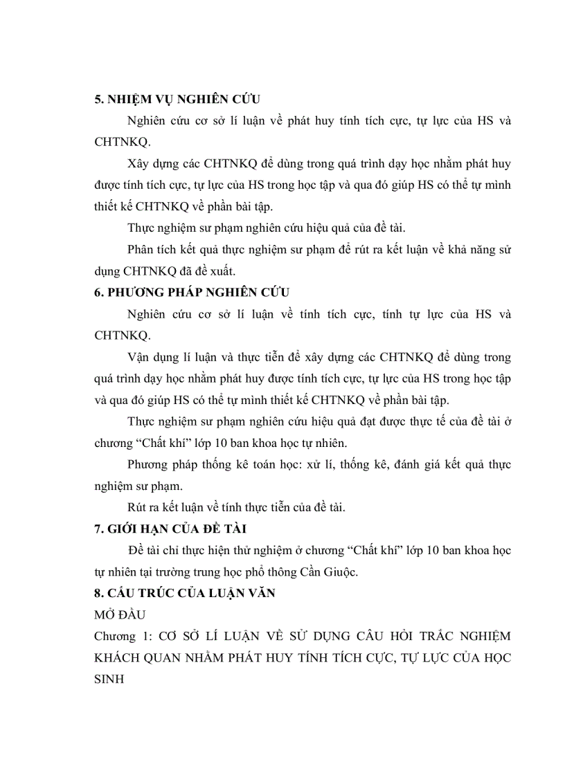 image for page Sử dụng câu hỏi trắc nghiệm khách quan nhằm phát huy tính tích cực tự lực của học sinh trong quá trình dạy học chương chất khí lớp 10 ban KHTN