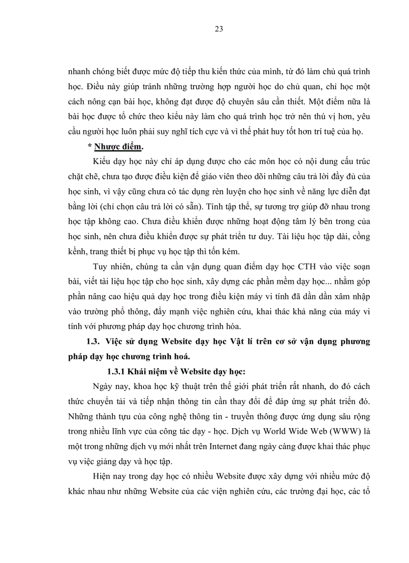 image for page Xây dựng website dạy một số bài học của chương các dụng cụ quang học lớp 11 nâng cao trên cơ sở vận dụng PPDH chương trình hóa nhằm phát huy tính