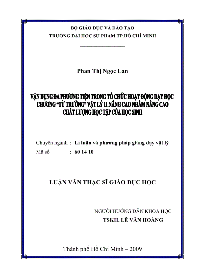 image for page Vận dụng đa phương tiện trong tổ chức hoạt động dạy học chương từ trường vật lý 11 nâng cao nhằm nâng cao chất lượng học tập của HS