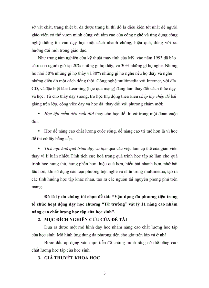 image for page Vận dụng đa phương tiện trong tổ chức hoạt động dạy học chương từ trường vật lý 11 nâng cao nhằm nâng cao chất lượng học tập của HS