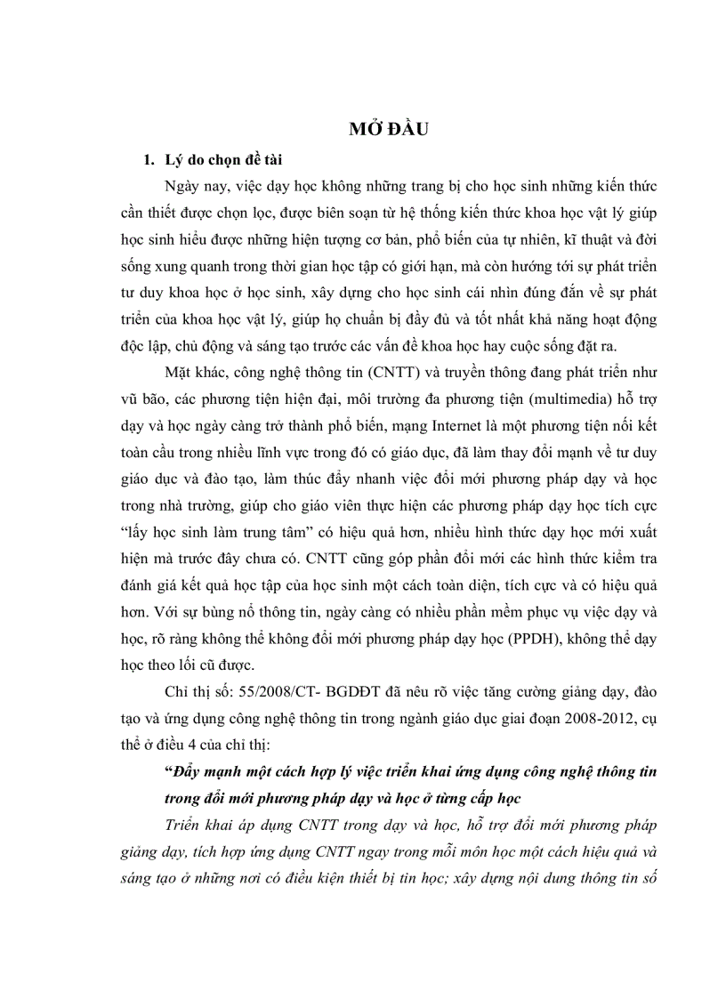 image for page Vận dụng đa phương tiện trong tổ chức hoạt động dạy học chương từ trường vật lý 11 nâng cao nhằm nâng cao chất lượng học tập của HS