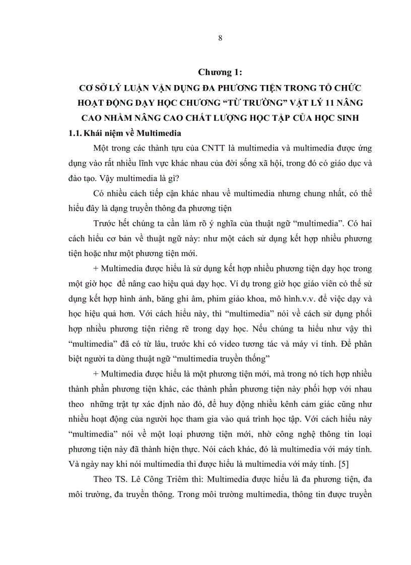 image for page Vận dụng đa phương tiện trong tổ chức hoạt động dạy học chương từ trường vật lý 11 nâng cao nhằm nâng cao chất lượng học tập của HS