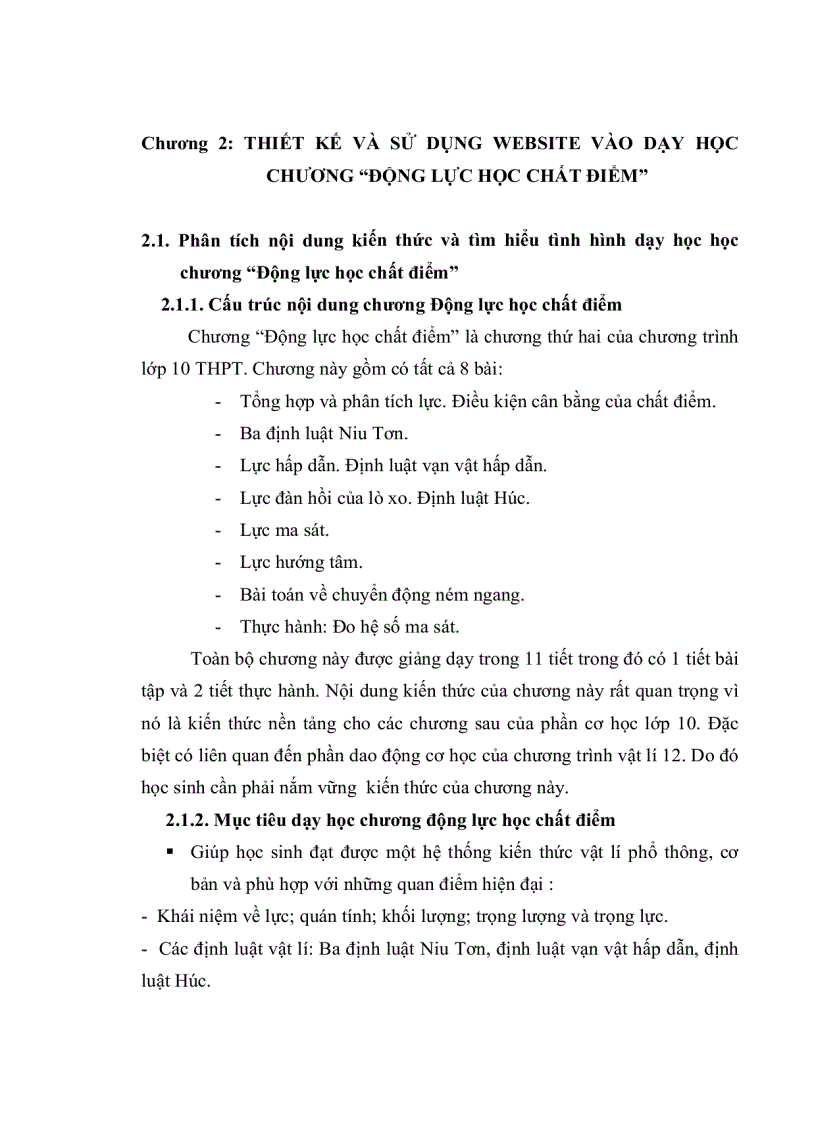 image for page Xây dựng và sử dụng website dạy học chương động lực học chất điểm lớp 10 THPT