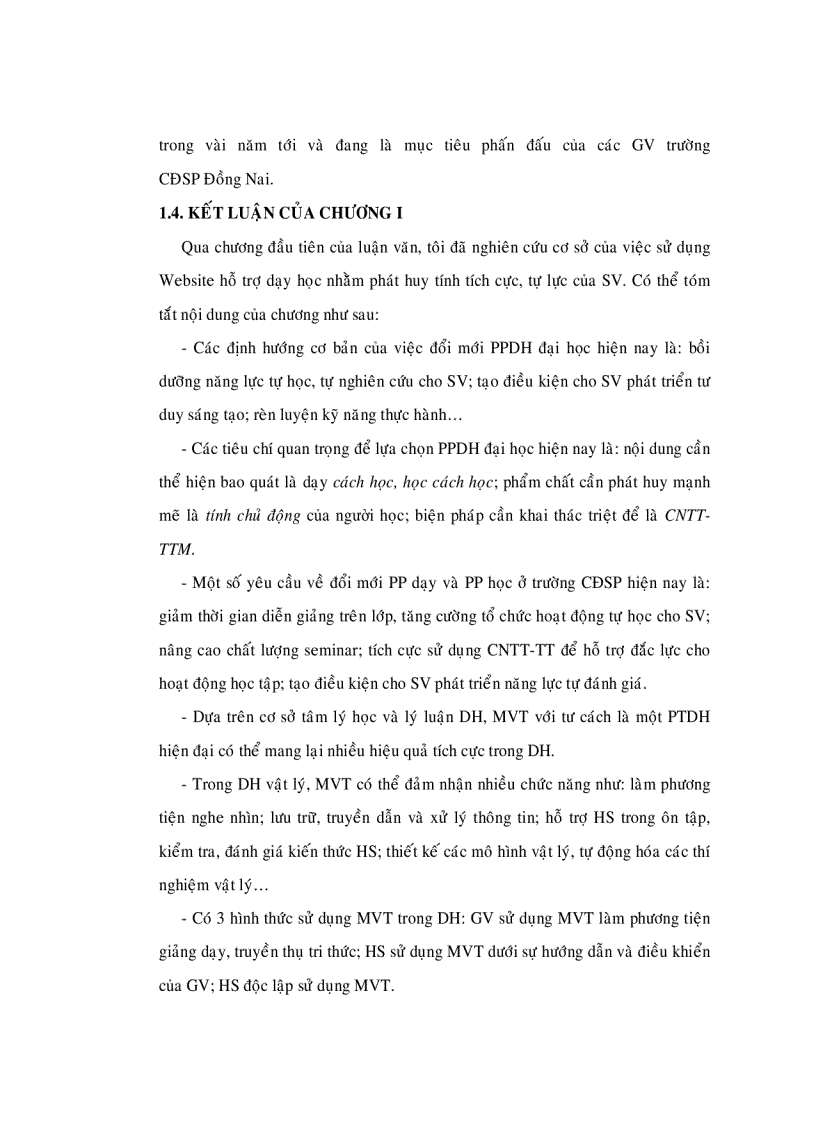 image for page Phát huy tính tích cực tự lực của sinh viên trong dạy học chương dòng điện trong các môi trường thuộc chương trình Vật Lý CĐSP thông qua việc