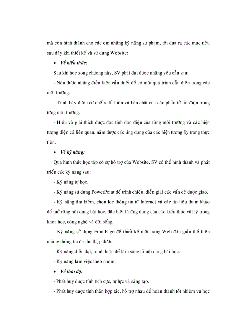 image for page Phát huy tính tích cực tự lực của sinh viên trong dạy học chương dòng điện trong các môi trường thuộc chương trình Vật Lý CĐSP thông qua việc