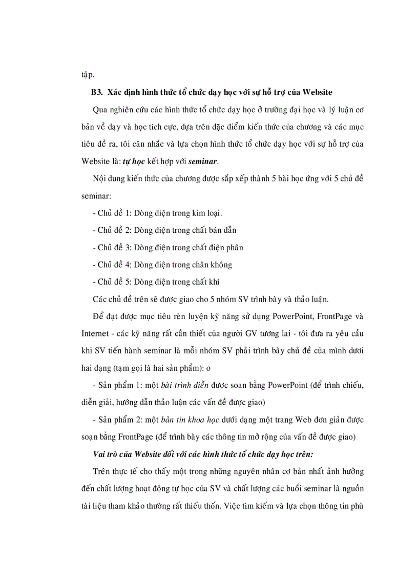 image for page Phát huy tính tích cực tự lực của sinh viên trong dạy học chương dòng điện trong các môi trường thuộc chương trình Vật Lý CĐSP thông qua việc