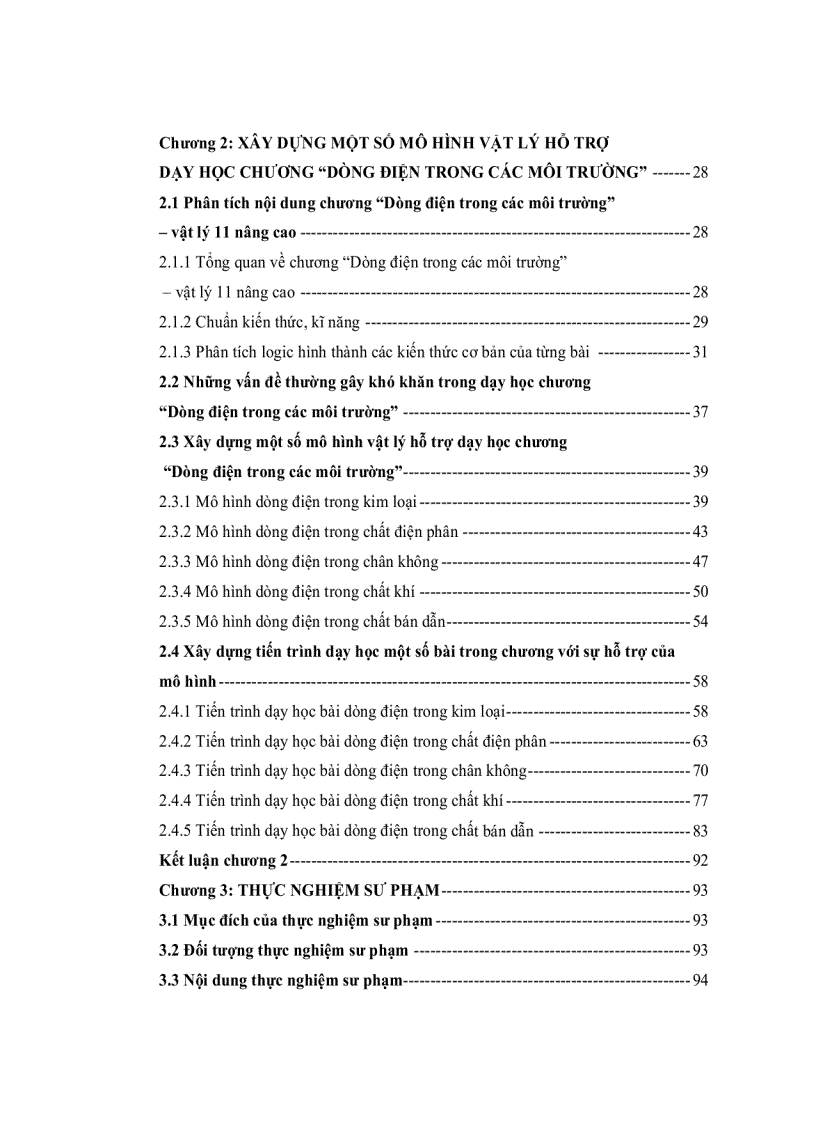 image for page Xây dựng một số mô hình vật lý trên máy tính nhằm hỗ trợ học sinh tự lực và sáng tạo trong dạy học chương dòng điện trong các môi trường vật lý 11NC