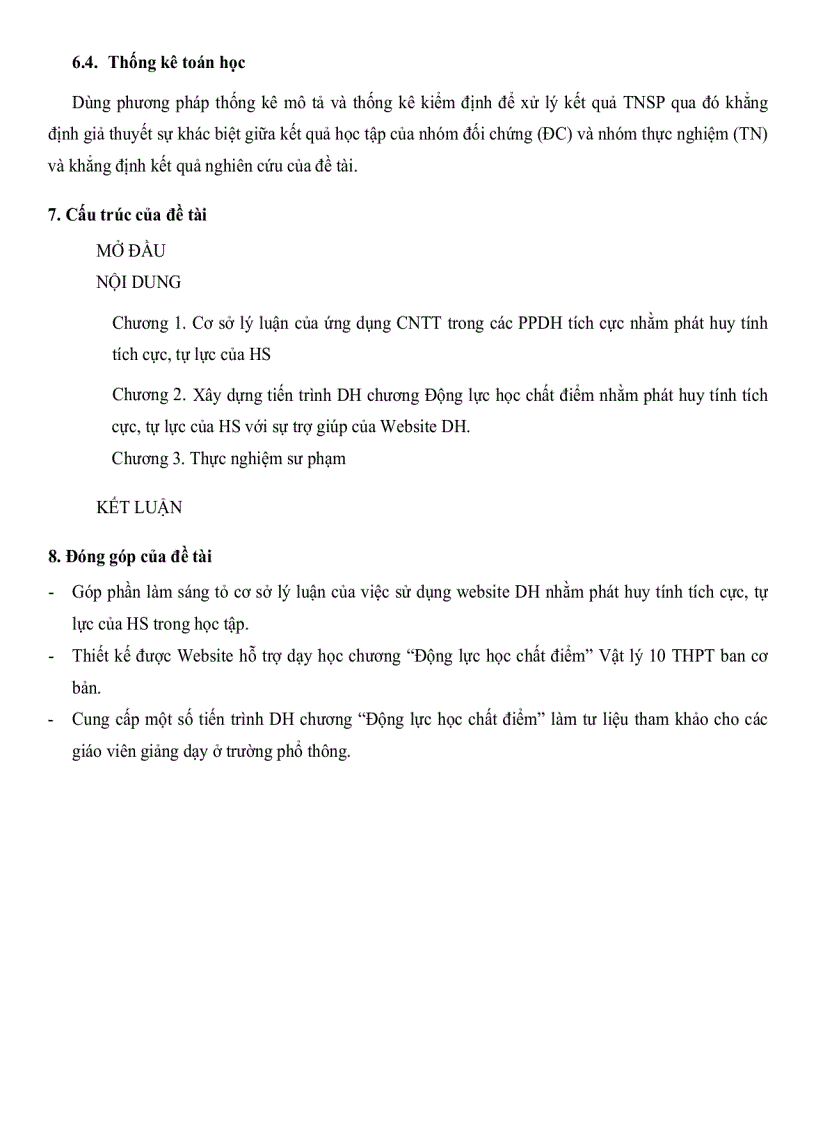 image for page Phát huy tính tích cực tự lực của học sinh trong dạy học chương động lực học chất điểm vật lý 10THPT ban CB với sự hỗ trợ của website dạy học