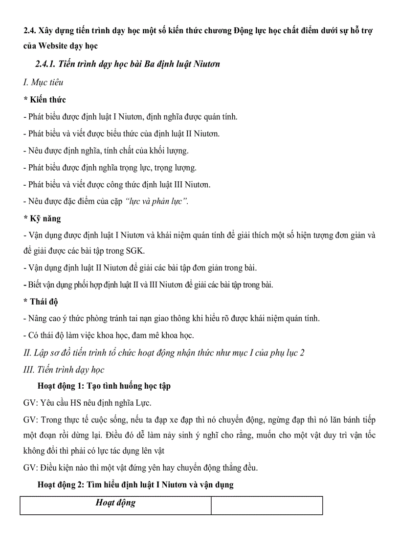 image for page Phát huy tính tích cực tự lực của học sinh trong dạy học chương động lực học chất điểm vật lý 10THPT ban CB với sự hỗ trợ của website dạy học