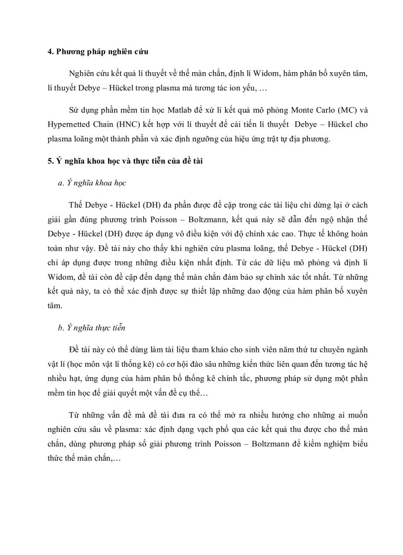 image for page Thế Debye Huckel trong tương tác Ion nguyên tử của Plasma loãng