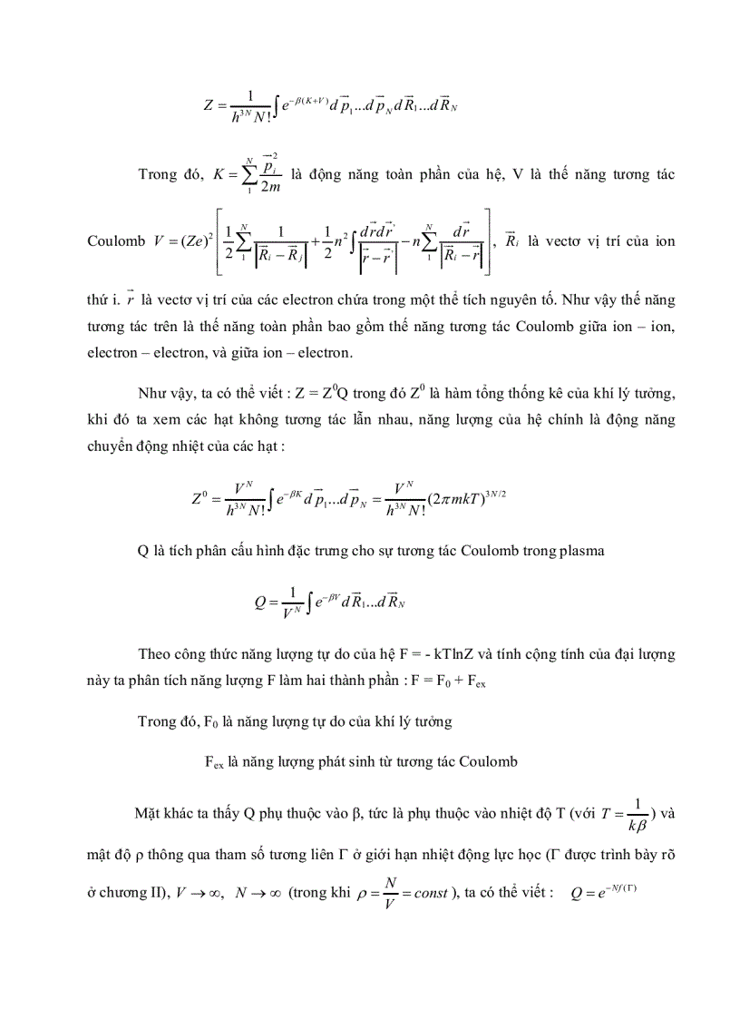 image for page Thế Debye Huckel trong tương tác Ion nguyên tử của Plasma loãng