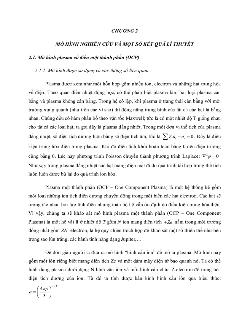 image for page Thế Debye Huckel trong tương tác Ion nguyên tử của Plasma loãng