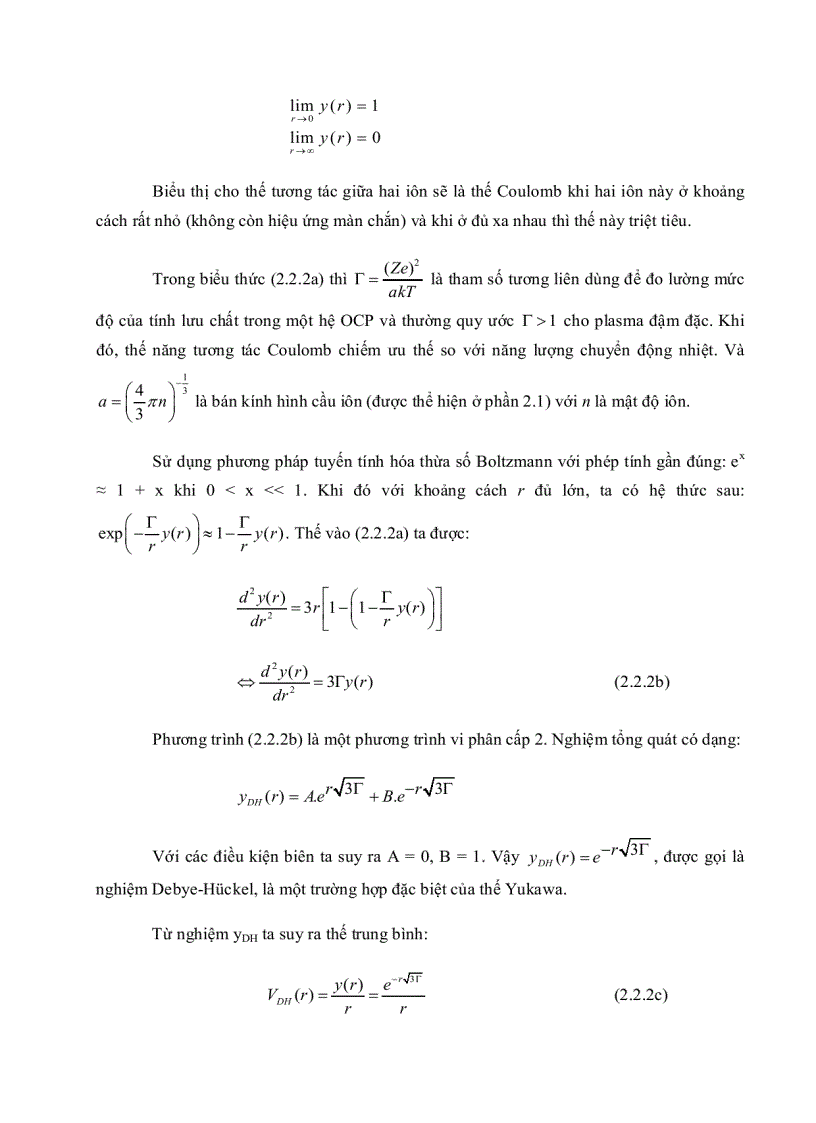 image for page Thế Debye Huckel trong tương tác Ion nguyên tử của Plasma loãng
