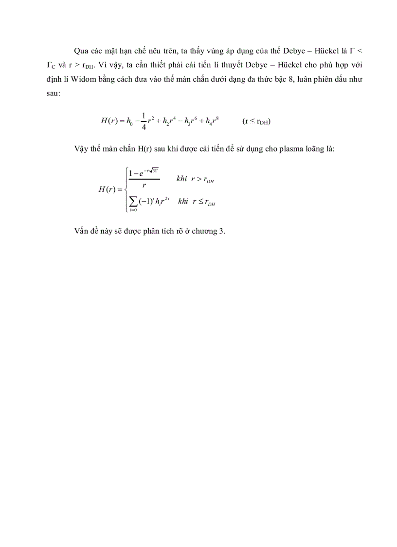 image for page Thế Debye Huckel trong tương tác Ion nguyên tử của Plasma loãng