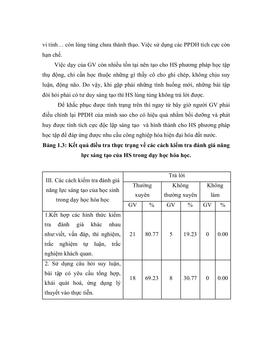 image for page Rèn luyện năng lực sáng tạo cho học sinh trong dạy học hóa học chương Oxi Lưu huỳnh Lớp 10 ban nâng cao