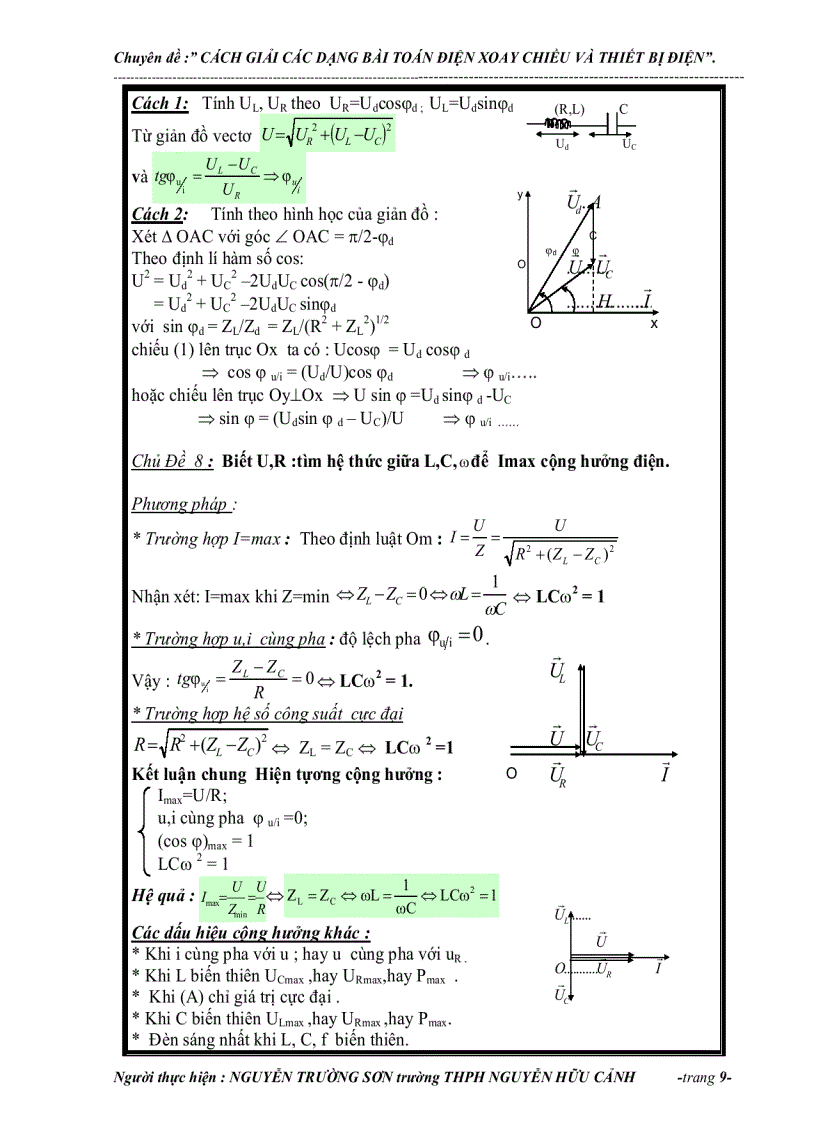 image for page Cách giải các dạng bài toán điện xoay chiều và thiết bị điện