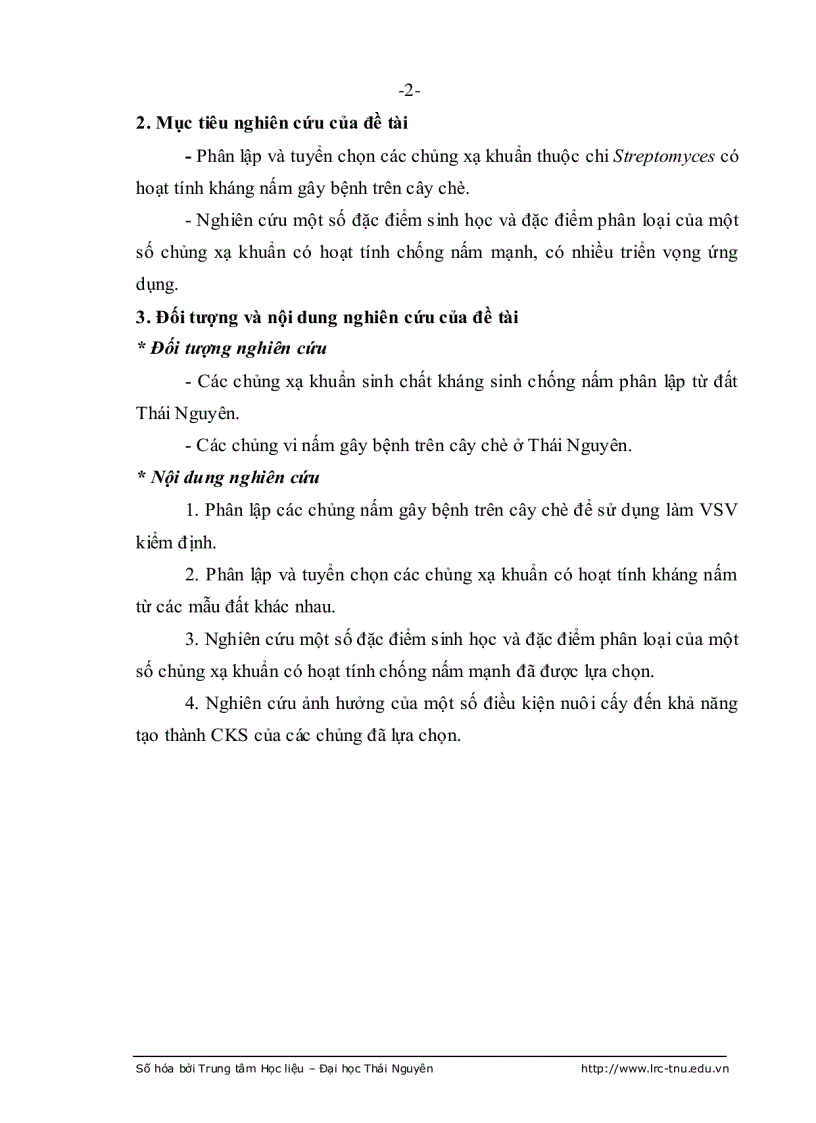 image for page Nghiên cứu xạ khuẩn thuộc chi streptomyces sinh chất kháng sinh chống nấm gây bệnh trên cây chè ở thái nguyên