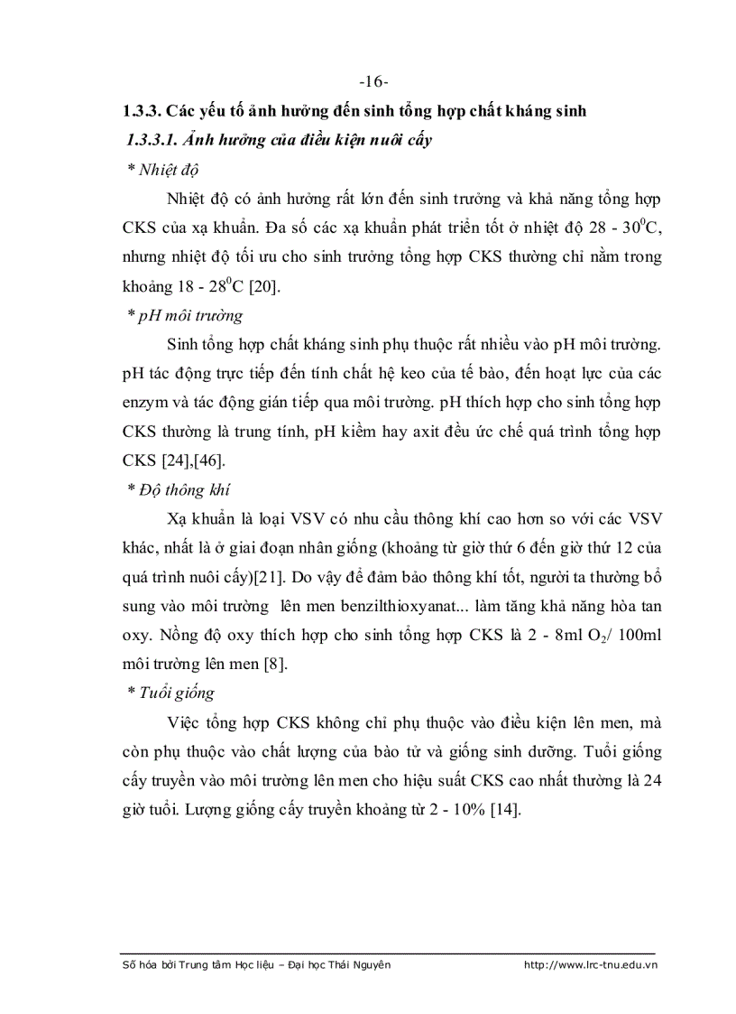 image for page Nghiên cứu xạ khuẩn thuộc chi streptomyces sinh chất kháng sinh chống nấm gây bệnh trên cây chè ở thái nguyên