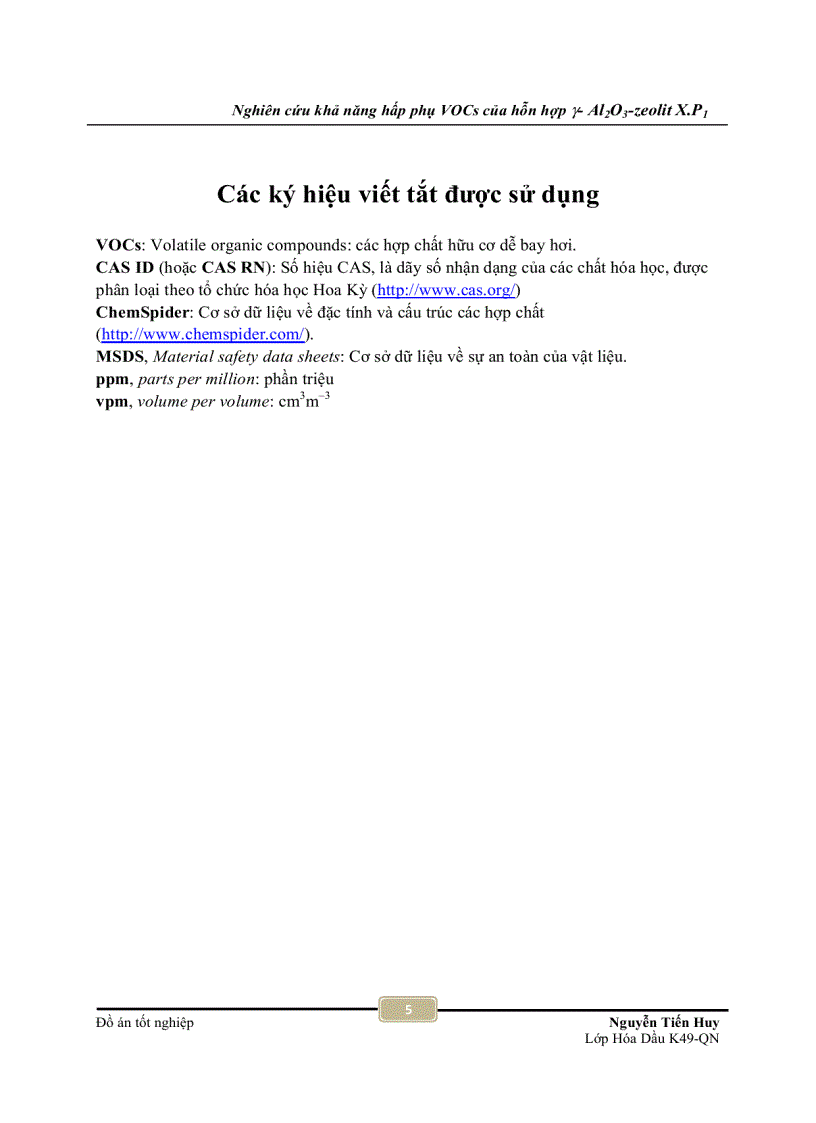 image for page Nghiên cứu khả năng hấp phụ VOCs của hỗn hợp γ Al2O3 zeolit X P
