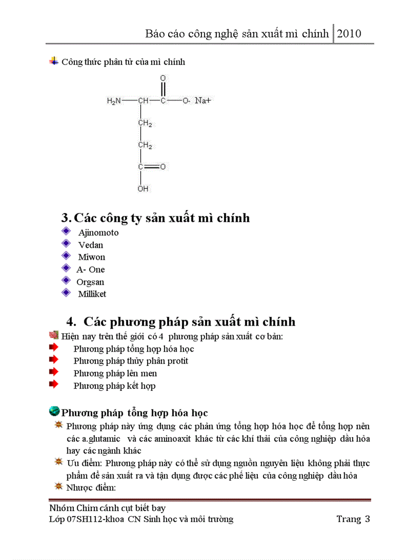 Công nghệ sản xuất mì chính