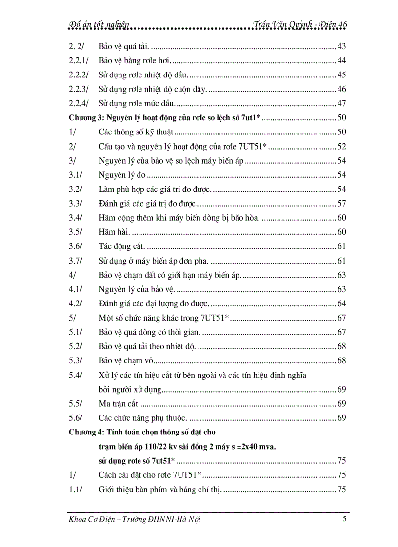image for page Bảo vệ so lệch máy biến áp sử dụng rơle so lệch số 7UT5