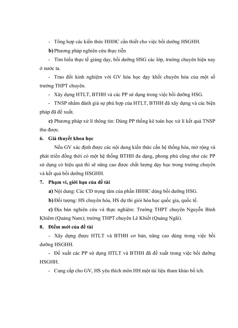 image for page Nội dung và biện pháp bồi dưỡng học sinh giỏi hóa học hữu cơ THPT